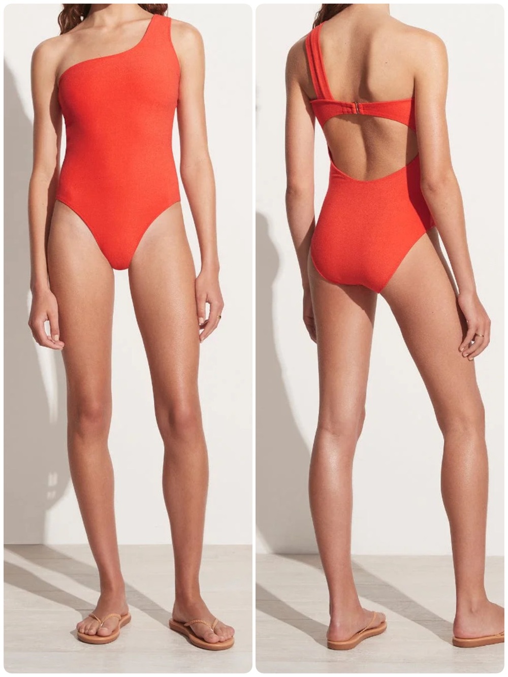 Faithfull the Brand Aurea One Piece Morange Toweling Swimsuit Orange Size Medium